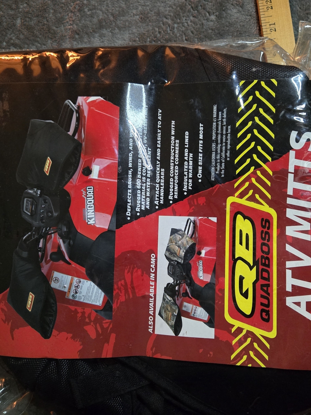 QuadBoss ATV Mitts Handlebar Muffs Hand Warmers Covers Black New In Package